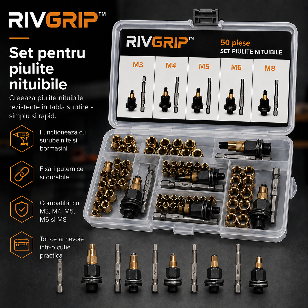 RivGrip – Set Profesional Piulițe Nituibile