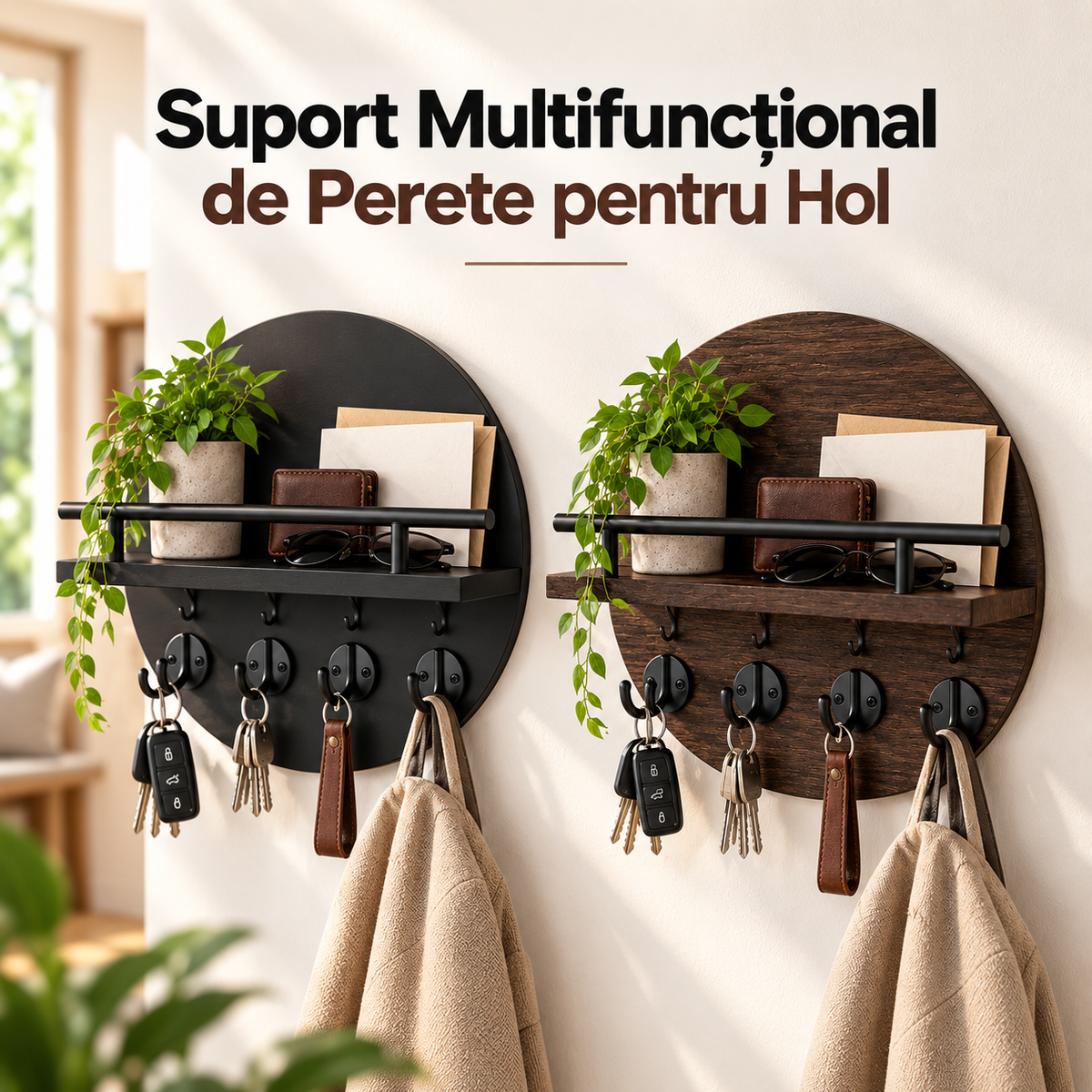 Suport Multifuncțional de Perete pentru Hol