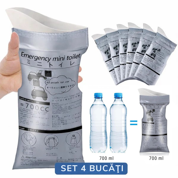 Recipient urinar de urgență cu gel absorbant (4 BUC)