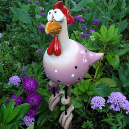 Găină decorativă din ceramică cu picioare mobile