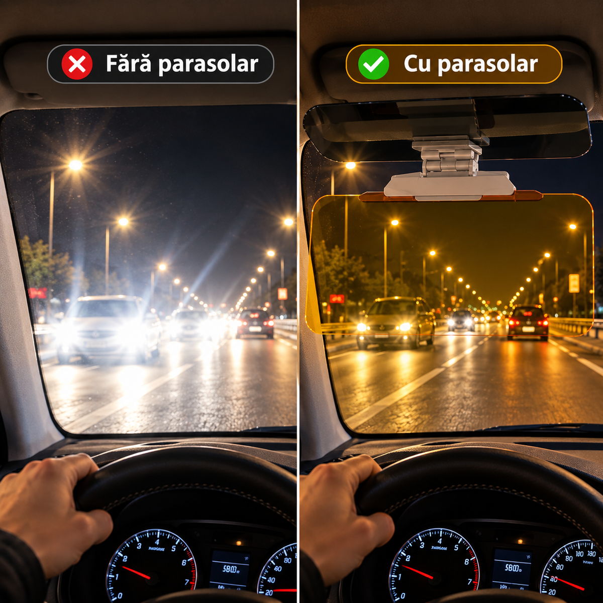 ClearDrive – Parasolar Auto 2-în-1 Zi & Noapte