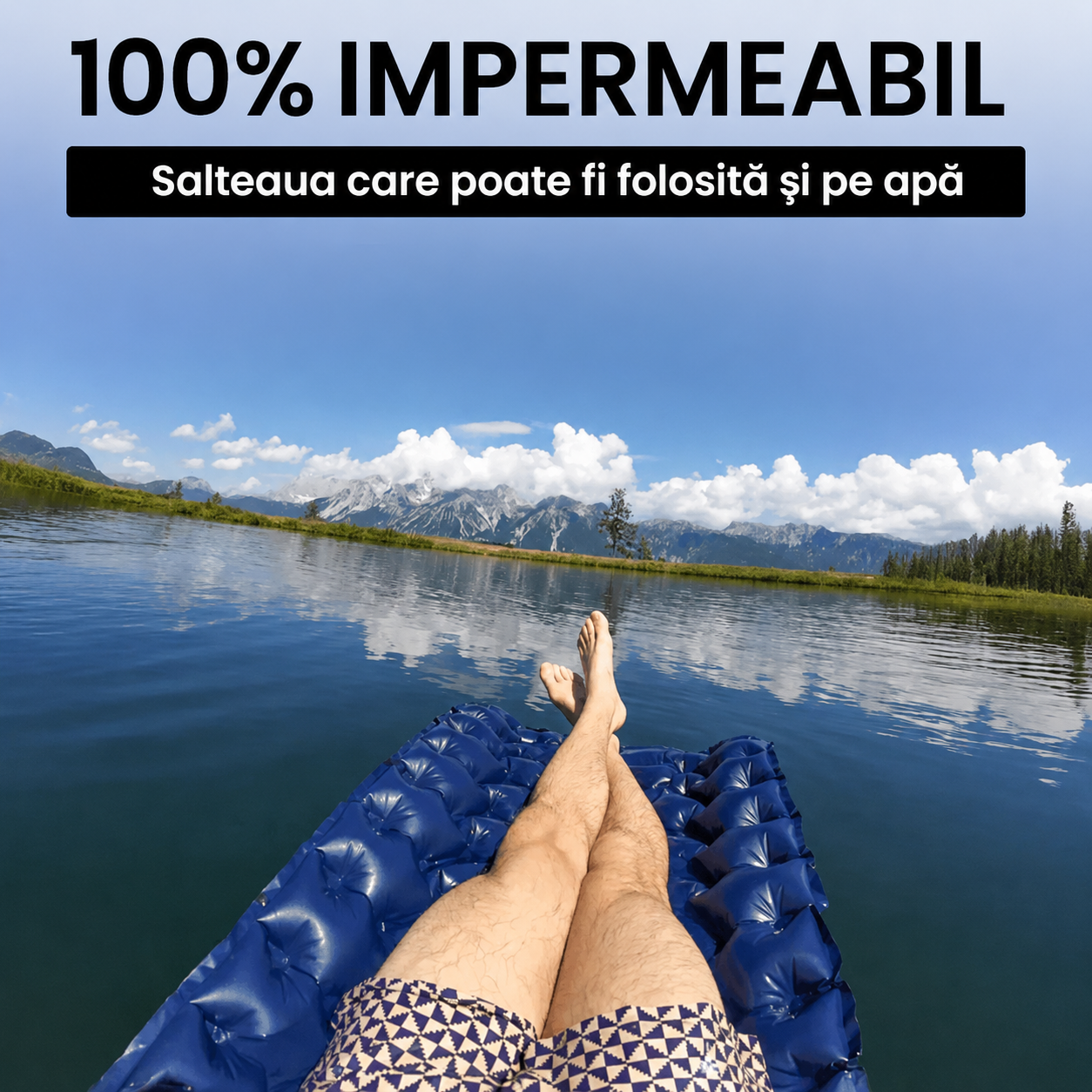 Saltea gonflabilă ultraușoară și compactă