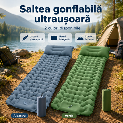 Saltea gonflabilă ultraușoară și compactă
