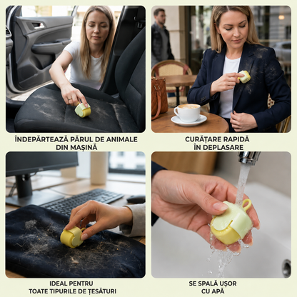 Rolă portabilă și reutilizabilă pentru scame și păr( 2+1 GRATIS)