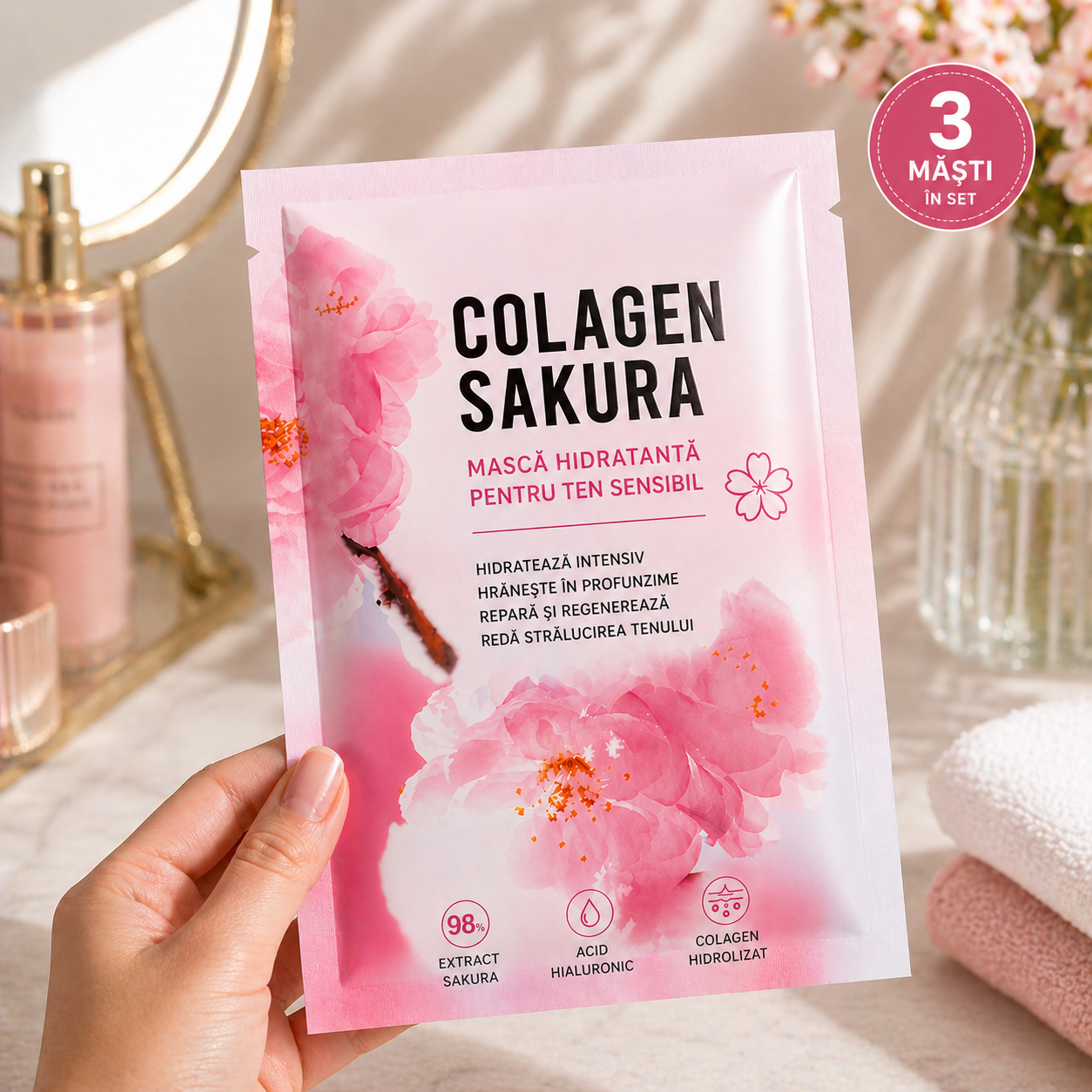 Mască Sakura-Colagen cu hidratare profundă