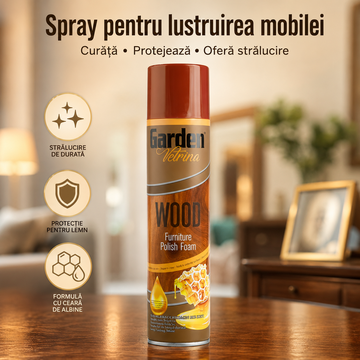 Spray pentru Curățarea și Lustruirea Lemnului