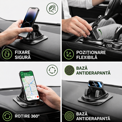 Suport telefon auto – antiderapant pentru bord și consolă