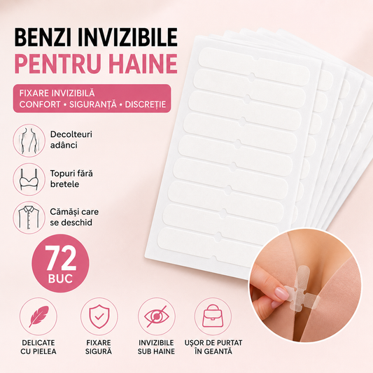 Benzi Invizibile pentru Haine (72 buc)