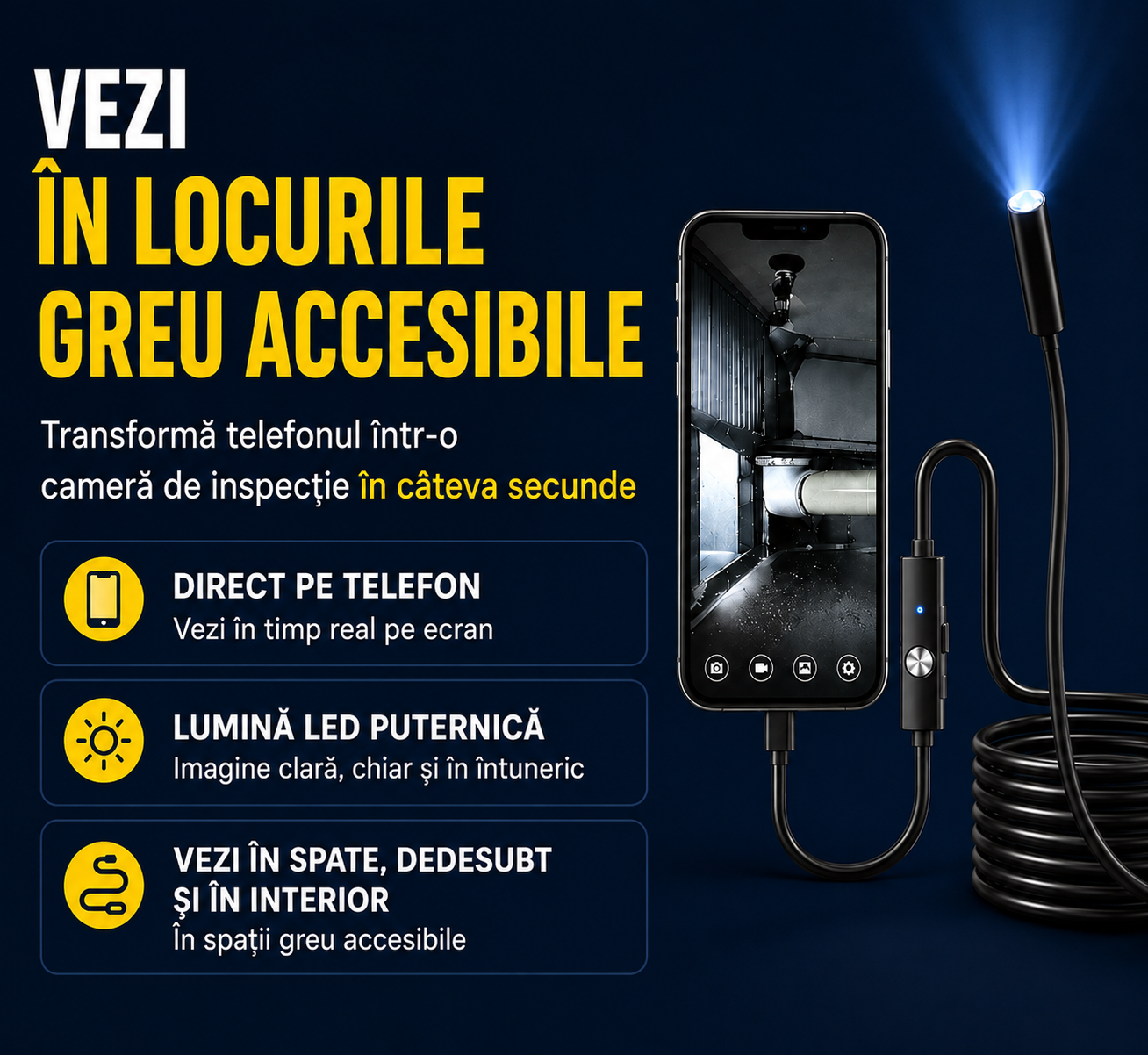 SmartScope – Cameră Endoscopică pentru Telefon