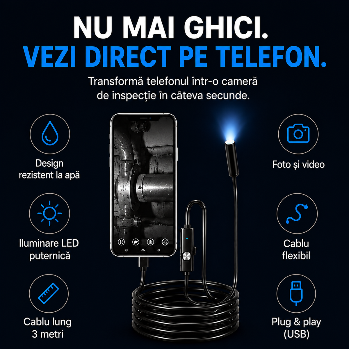 SmartScope – Cameră Endoscopică pentru Telefon