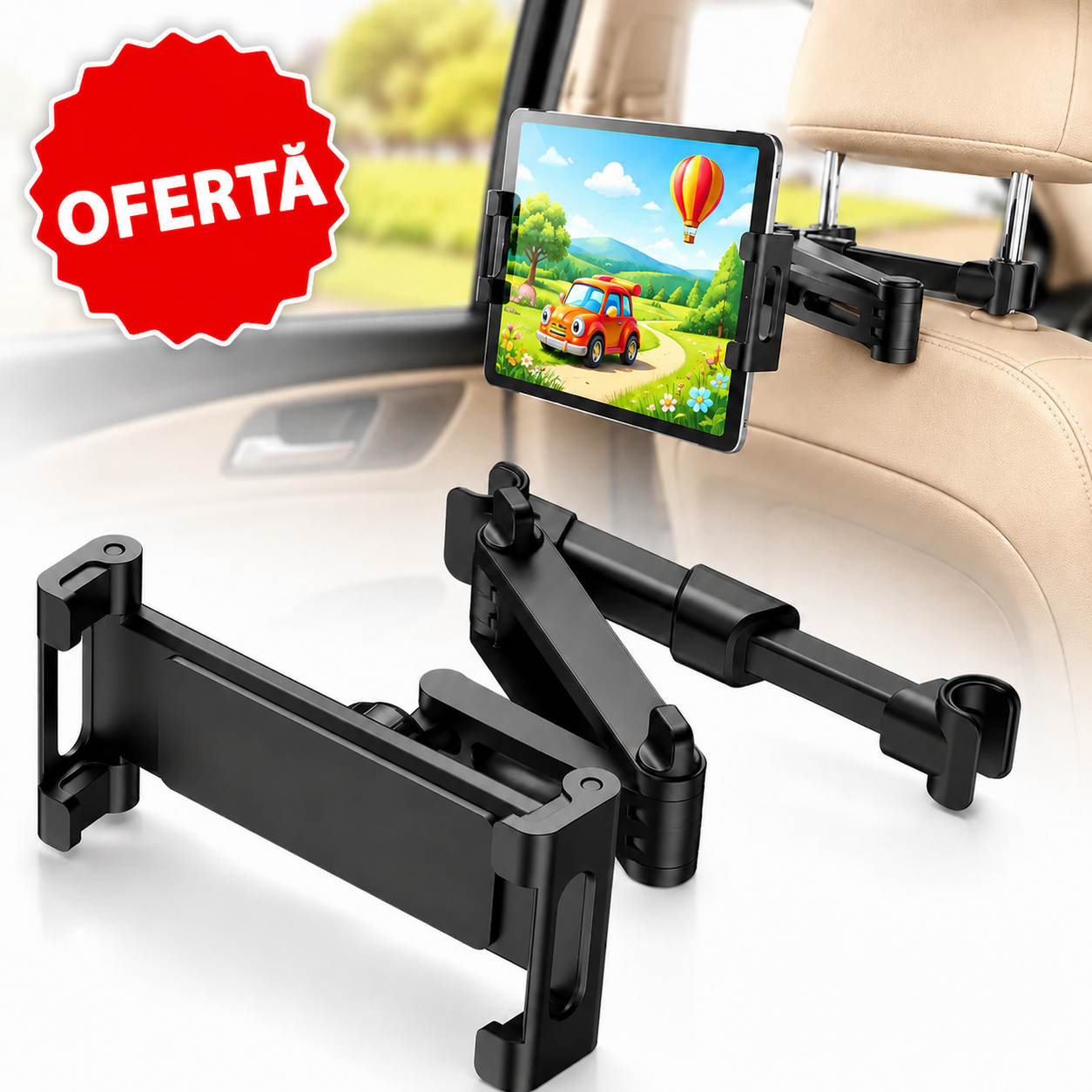 Suport Reglabil pentru Tabletă și Telefon Auto
