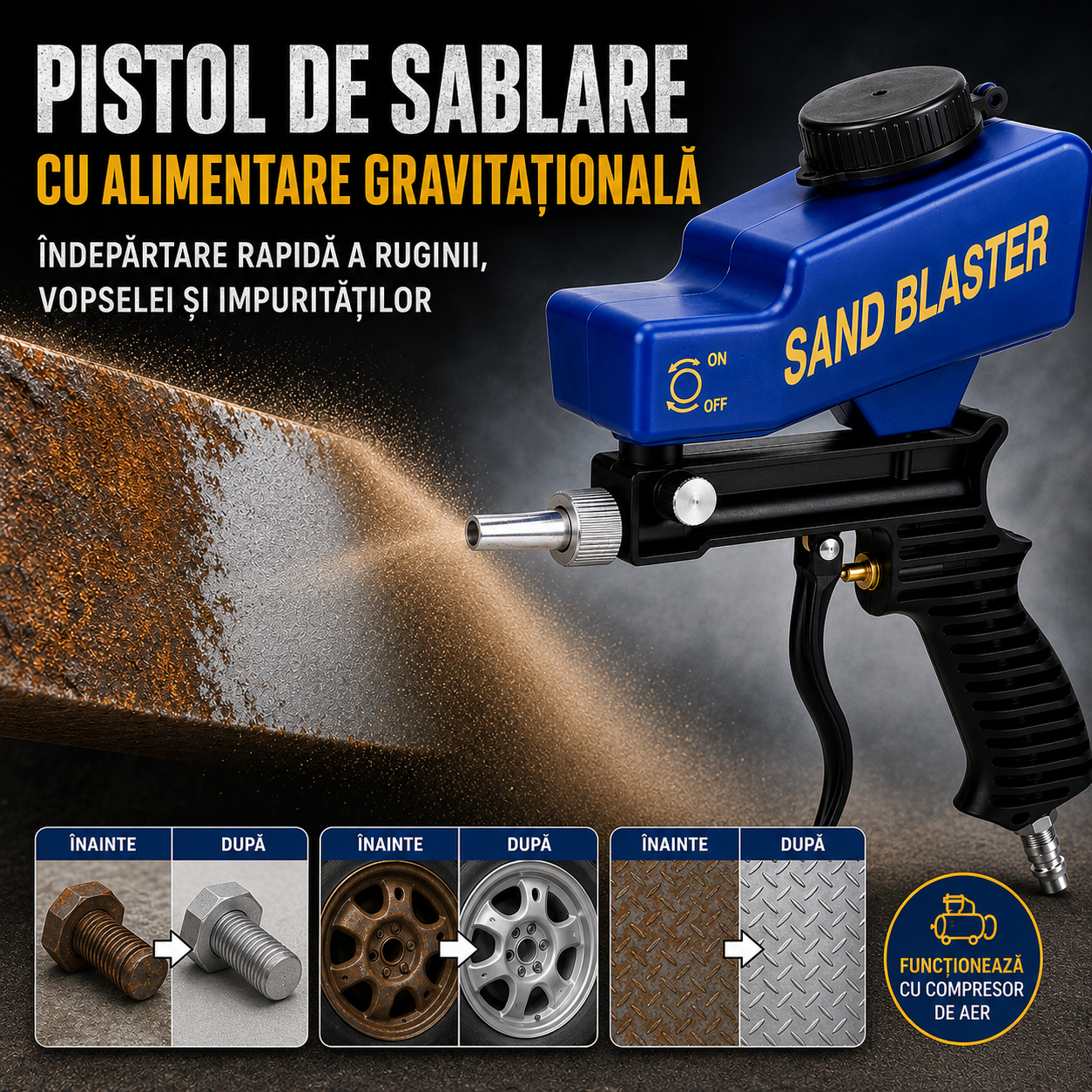 Pistol de Sablare cu Alimentare Gravitațională