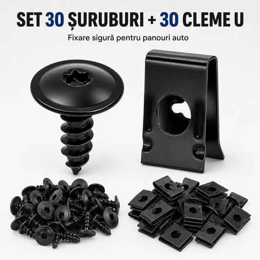 Set Cleme Metalice și Șuruburi pentru Prindere