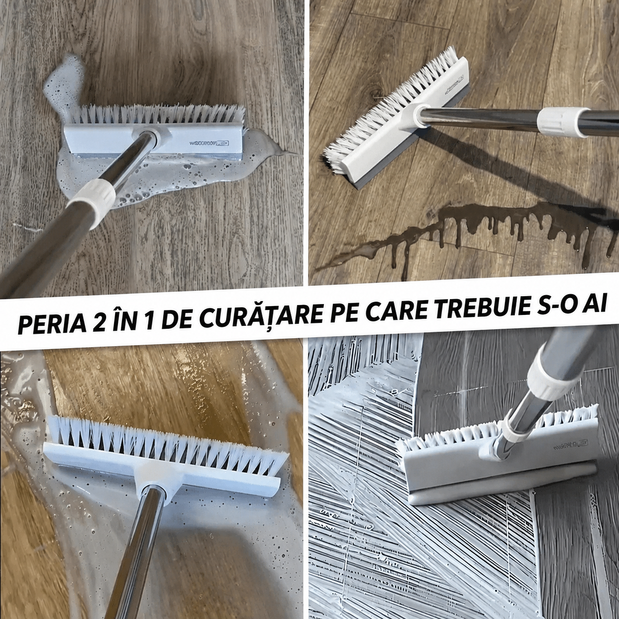 Perie Magică pentru Curățarea Podelelor cu Racletă
