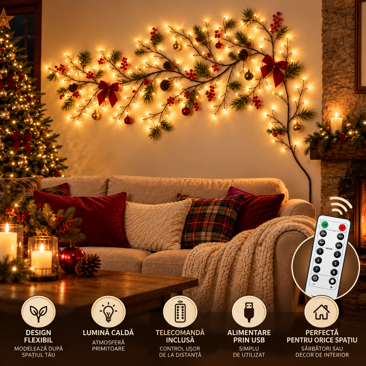 LumiBranch – Ghirlandă Luminoasă tip Ramură