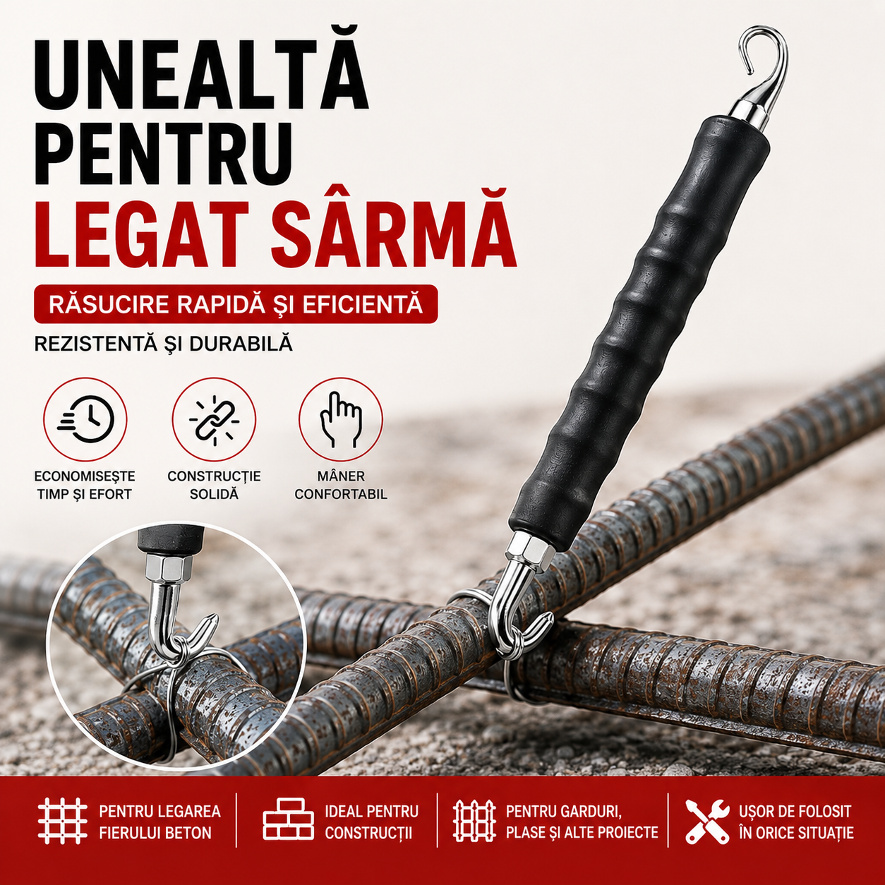 Unealtă Manuală pentru Legat Sârmă