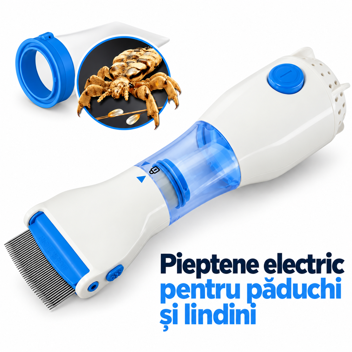 Pieptene Electric Anti-Păduchi cu Aspirare
