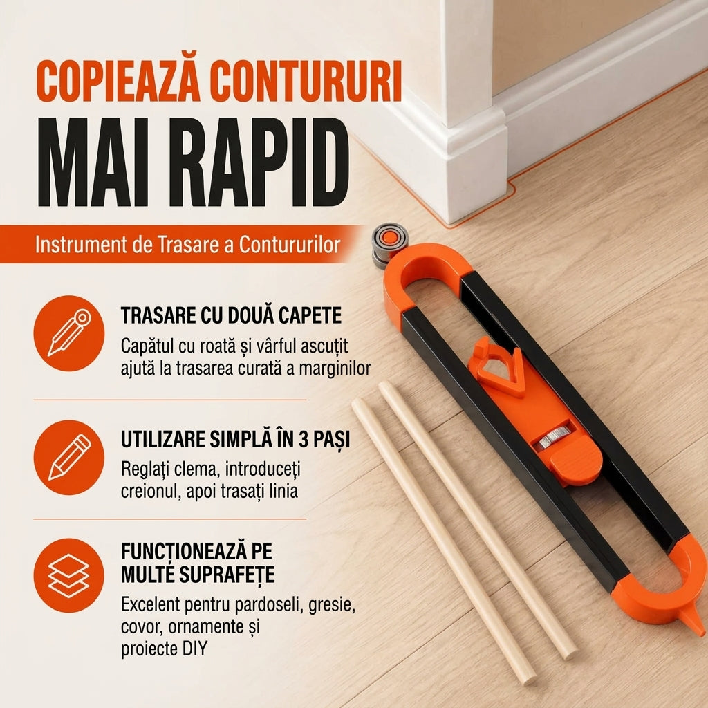 Instrument Dublu pentru Copiat Profil și Contur