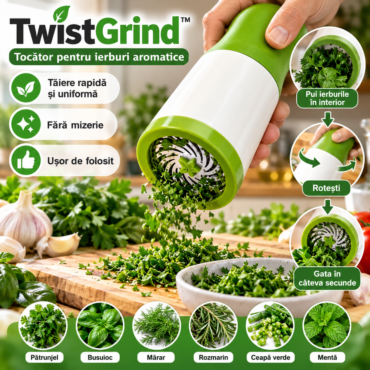 TwistGrind – Tocător pentru ierburi aromatice